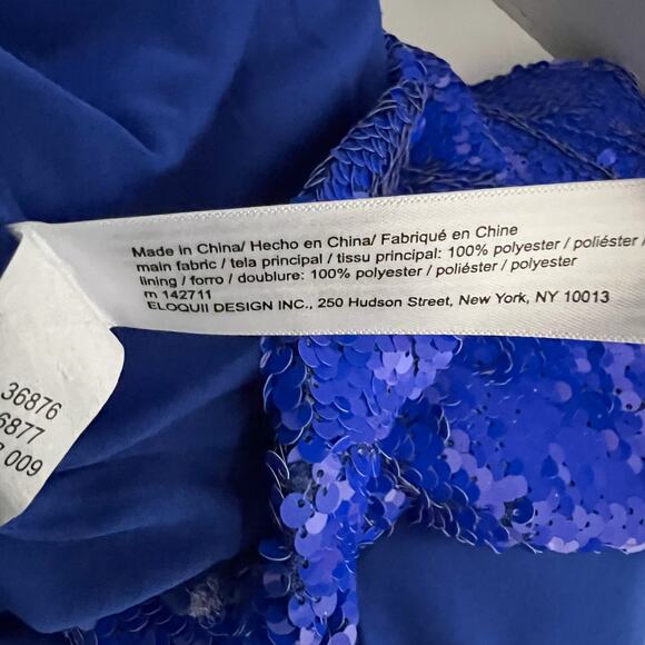 NEW Eloquii | Sequin Blue Halter Sparkle Plus Size Slit Midi Maxi Sexy Dress 16 - Picture 12 of 13